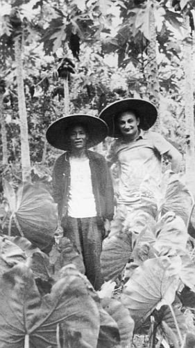 In den 50er Jahren, mit einem Gummi-Zapfer im malaiischen Dschungel